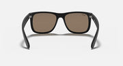 Ray-Ban sunglasses with dark lenses and black frame (front view)