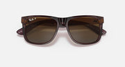 Maroon Havana-style oversized sunglasses with dark brown tinted lenses and curved arms