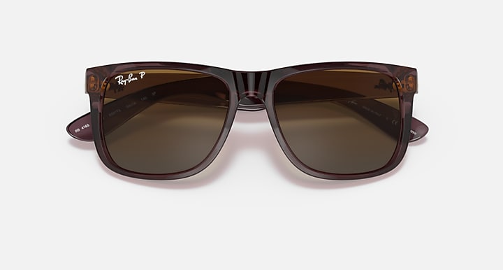 Maroon Havana-style oversized sunglasses with dark brown tinted lenses and curved arms