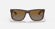 Maroon Havana-style square sunglasses with brown tinted lenses and gold-tone hinge details