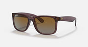 Maroon Havana-style rectangular sunglasses with brown tinted lenses, gold-tone logo detail