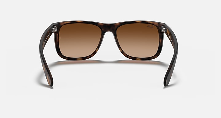Ray-Ban Justin sunglasses, tortoiseshell frame and brown lenses, front view