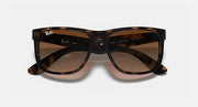 Ray-Ban Justin sunglasses with dark tortoiseshell frame and smoky brown lenses