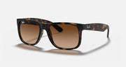 Ray-Ban Justin sunglasses with tortoiseshell frame and brown gradient lenses