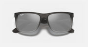 Ray-Ban Justin sunglasses, dark gray frame with gray tinted lenses, front view