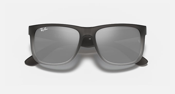 Ray-Ban Justin sunglasses, dark gray frame with gray tinted lenses, front view