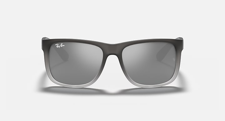 Ray-Ban Justin sunglasses, matte light gray frame with gray tinted lenses
