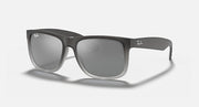 Ray-Ban Justin sunglasses with light gray frame and cool gray lenses