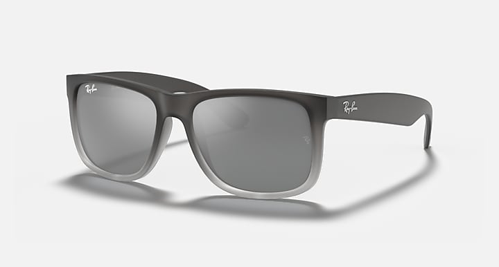 Ray-Ban Justin sunglasses with light gray frame and cool gray lenses