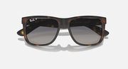 Tortoiseshell sunglasses with dark lenses and glossy gradient lens tint