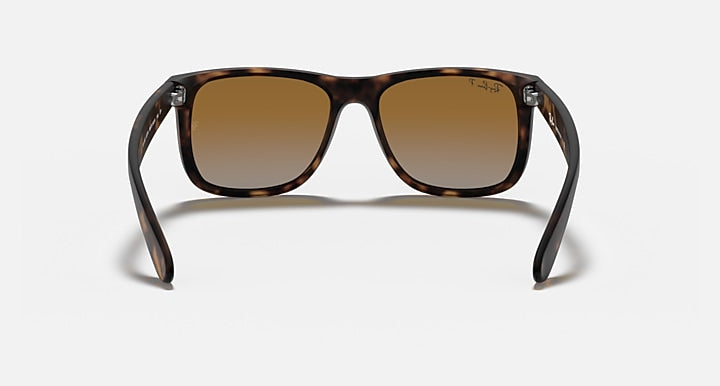 Tortoise sunglasses with wide rectangular frames and amber lenses, Ray-Ban RB4165.