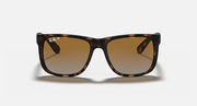 Tortoise rectangular sunglasses with amber lenses, Ray-Ban RB4165.