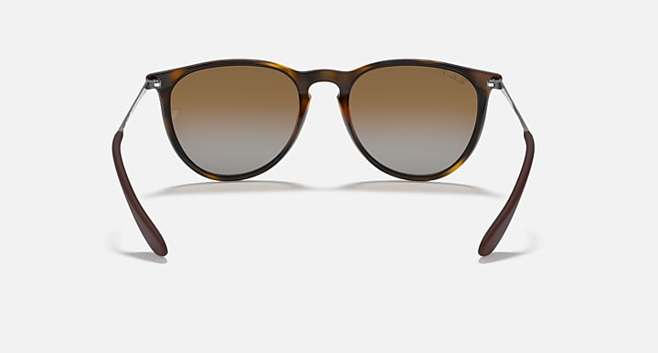 Ray-Ban Erika sunglasses, light havana frame with brown lenses and low bridge nose area