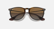 Ray-Ban Erika sunglasses, light havana frame with dark brown mirrored lenses, front
