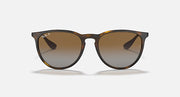 Ray-Ban Erika sunglasses, light havana frame with brown gradient lenses, front view