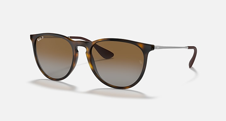Ray-Ban Erika sunglasses, light havana frame with brown polarized lenses