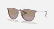 Sunglasses with light brown translucent frame and brown gradient lenses