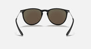 Sunglasses with dark brown lenses and matte black frame, front view