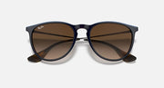 Ray-Ban Erika sunglasses with dark blue frame and dark brown gradient lenses