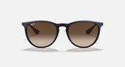 Ray-Ban Erika sunglasses with dark blue frame and brown gradient lenses