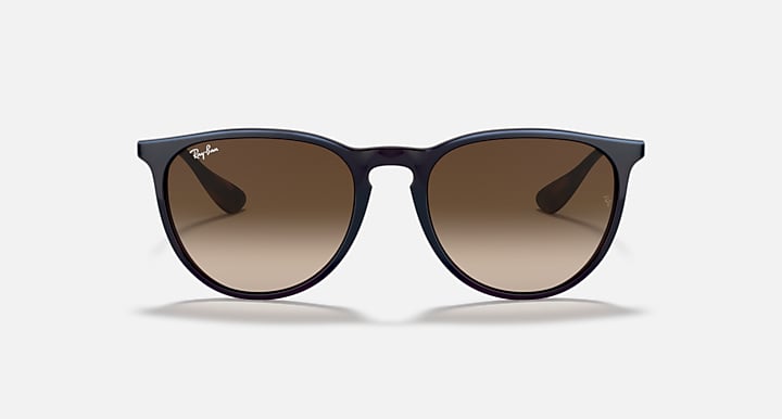 Ray-Ban Erika sunglasses with dark blue frame and brown gradient lenses