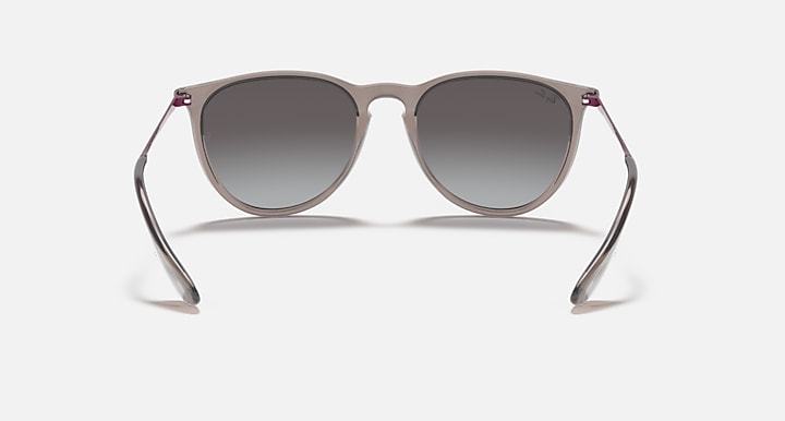 Sunglasses with taupe frame and dark gradient lenses, full front view