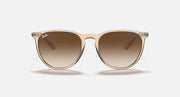 Ray-Ban RB4171 Erika sunglasses, round gold frame, brown gradient lenses