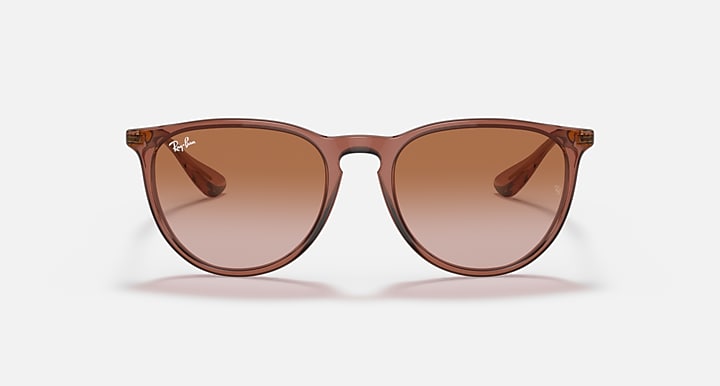 Brown cat-eye style sunglasses with gradient brown lenses and full frame