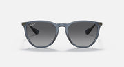 Blue-gray sunglasses with dark gradient lenses and acetate frame