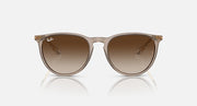 Brown gradient sunglasses with gold metal frame, front view