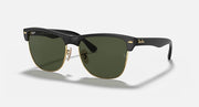 Oversized black browline sunglasses with green lenses and gold-tone accents, large fit