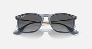 Cat-eye style sunglasses with dark lenses, black frame, and gold-tone bridge hardware