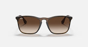 Havana-style sunglasses with gradient brown lenses and full-rim rectangular frames
