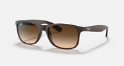 Ray-Ban Andy brown sunglasses with gradient lenses and curved bridge