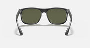 Front view sunglasses with see-through frame accents and green tinted lenses.