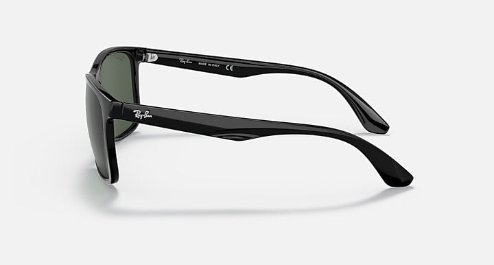 Ray-Ban RB4232 sunglasses side profile, green lens, black frame arms