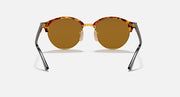 Ray-Ban Clubround RB4246 sunglasses front view with brown lenses and tortoiseshell top rim