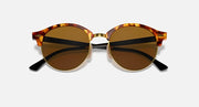 Ray-Ban Clubround RB4246 sunglasses with round brown lenses and glossy tortoiseshell frames