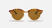 Ray-Ban Clubround RB4246 round sunglasses with dark brown lenses and tortoiseshell frame