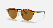 Ray-Ban Clubround RB4246 sunglasses with round brown lenses and tortoiseshell frames