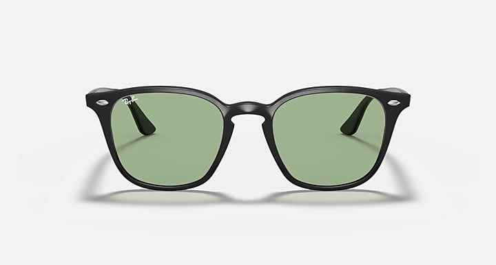 Ray-Ban RB4258F sunglasses, front view with dark frame and green lenses