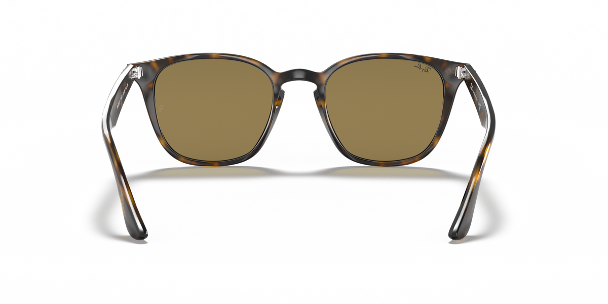 Ray-Ban low bridge fit sunglasses, front view, black frame with olive-green lenses