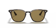 Ray-Ban low bridge fit sunglasses, front view, black frame and olive-green lenses