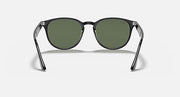 Ray-Ban RB4259F sunglasses with dark gray frame and green-tinted lenses, front view