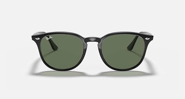 Ray-Ban RB4259F sunglasses with black frame and green-tinted lenses, front view