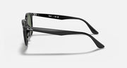 Ray-Ban RB4259F sunglasses, black frame with metal hinges and dark lenses, side view