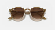 Ray-Ban RB4259 round sunglasses with light havana frame and brown tinted lenses