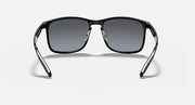 Ray-Ban square sunglasses with dark lenses and black frame, polarized look