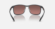 Ray-Ban square sunglasses with brown mirrored lenses and gray frame