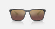 Ray-Ban square sunglasses, gray frame with brown mirrored polarized lenses